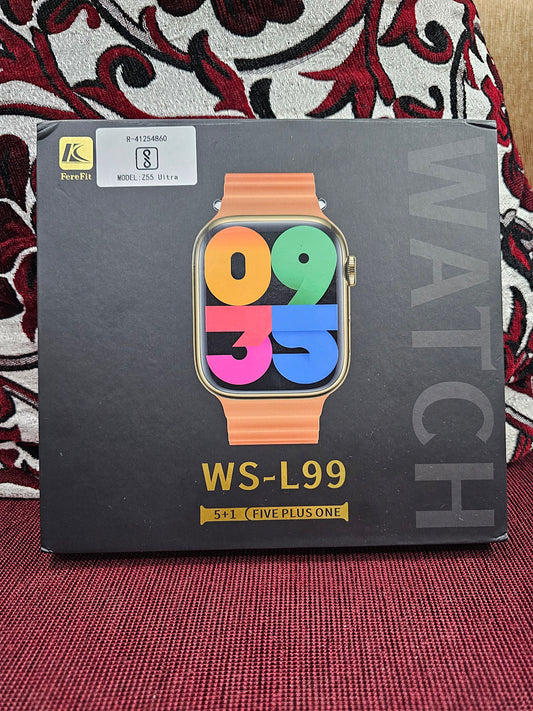 WS - L99 watch series 9 clone with 5 Straps ! Stainless steel finish, with strap lock like original