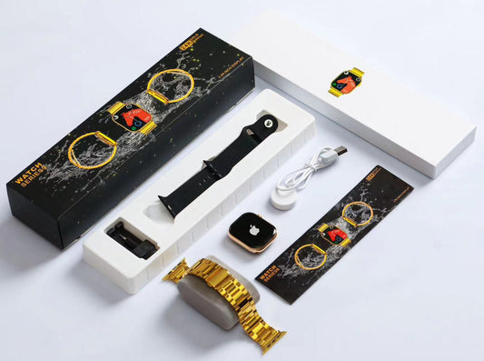 Series 9 Gold edition smartwatch with dual strap! Best Apple watch series 9 clone gold edition