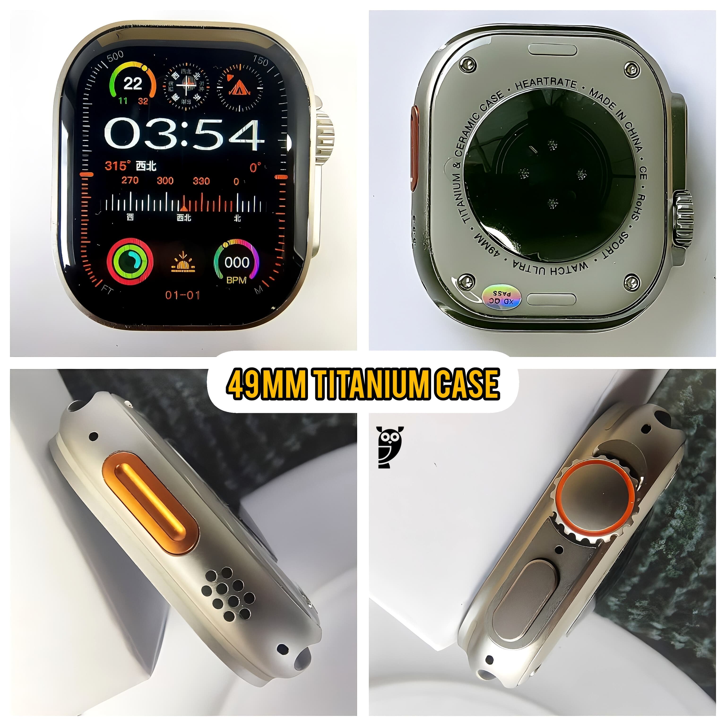 Apple watch Ultra 2 clone with Oled display titanium like metal