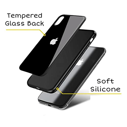iPhone 14 Pro Glass Back Cover with Slim fit Shock Proof Design Matt Black Colour