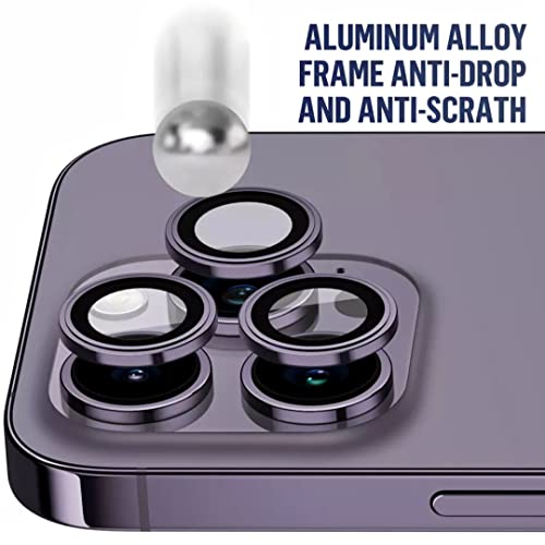 iPhone 14 Pro and 14 Pro Max Camera Protective Ring, Durable, Aluminum with 9H hardness Deep Purple colour