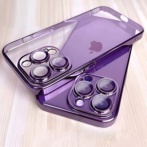 iPhone 14 Pro Max Case with Camera Protection bump with Slim fit Shockproof design deep Purple Colour (TPU)